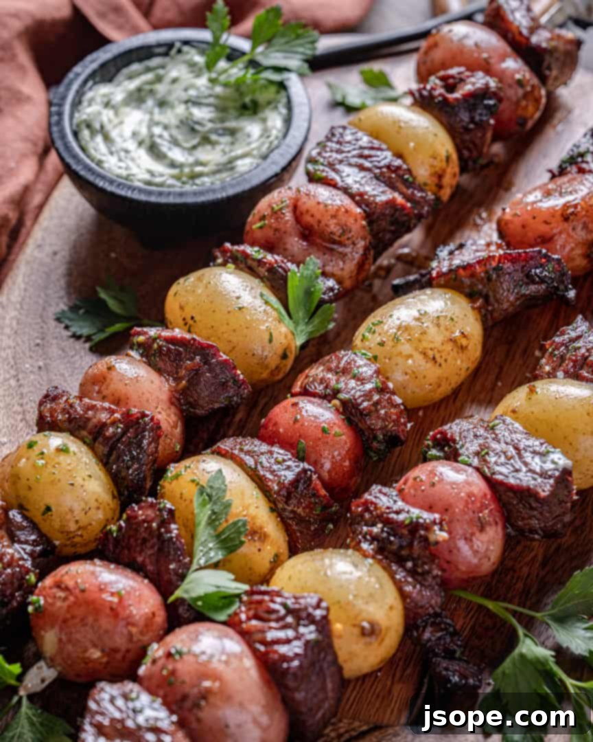 Sirloin Steak Skewers with New Potatoes