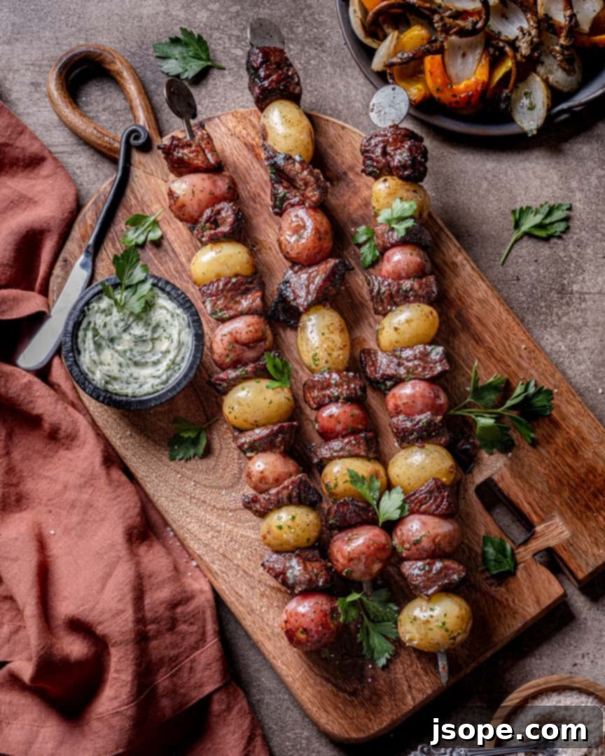 Marinated Steak and Potato Skewers