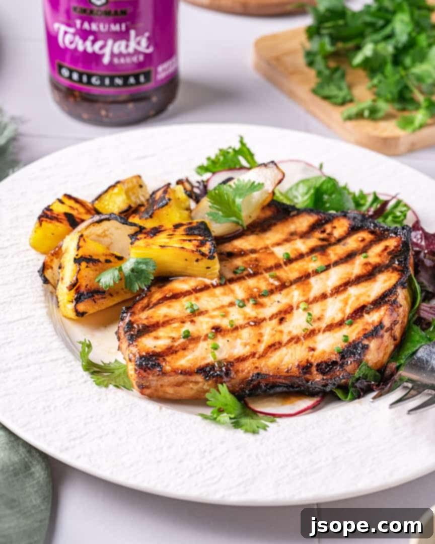 Teriyaki Grilled Swordfish with Pineapple and Onions