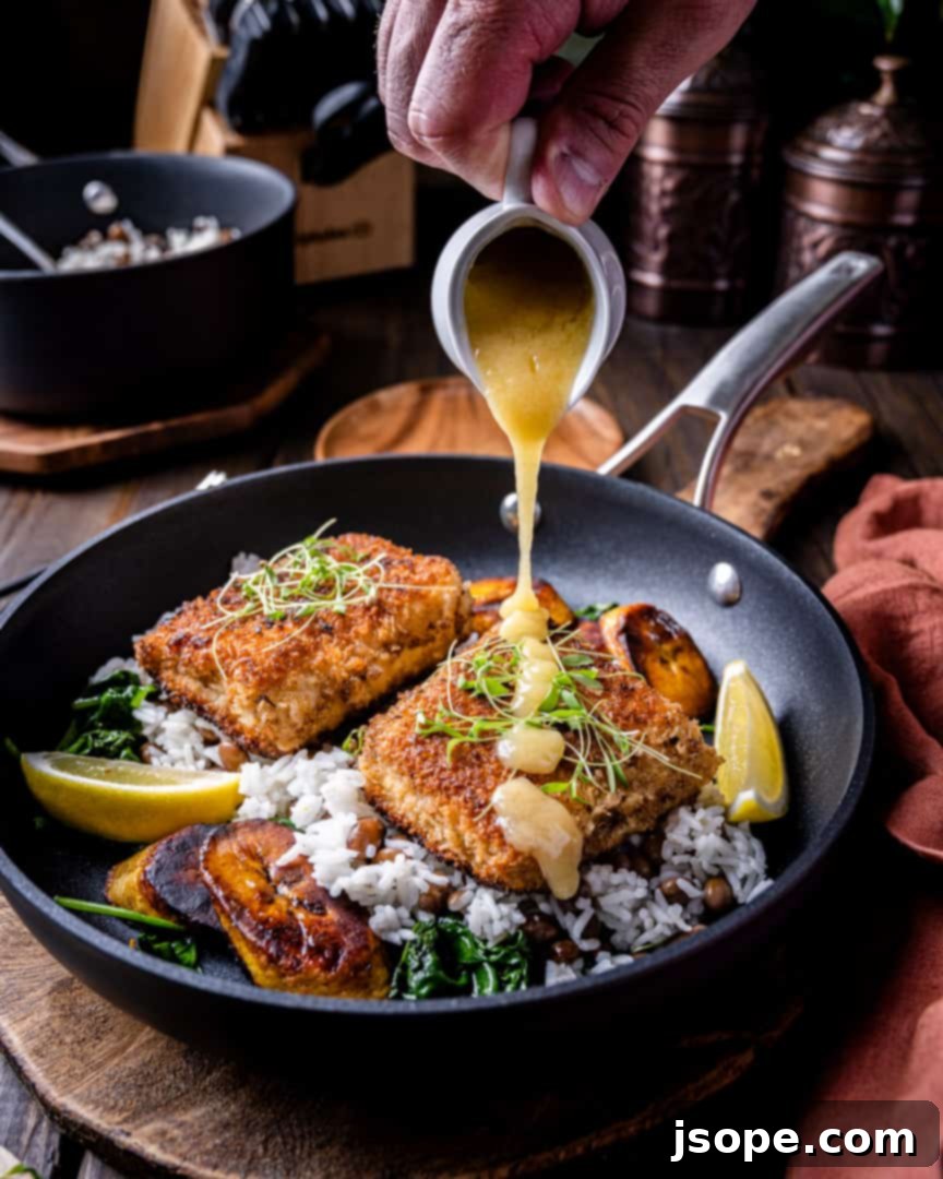 Mahi-Mahi with Coconut Crust and Pineapple Beer Butter Sauce 4 Pineapple Beer Butter Sauce drizzled over Coconut Crusted Mahi-Mahi