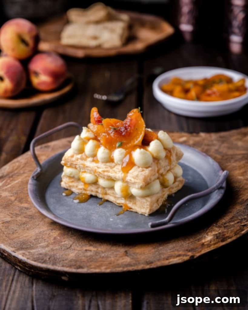 Peach Mille-Feuille with Bavarian Cream