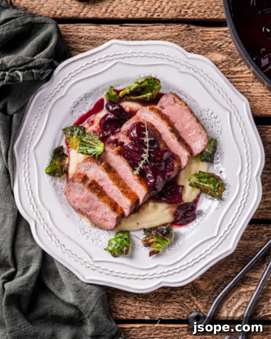 Succulent Pan-Seared Duck with Cherry Port Glaze 2 Pan Seared Duck with Cherry Port Sauce