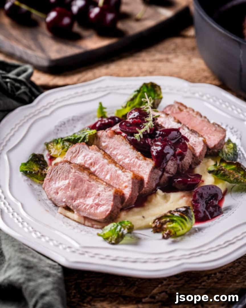 Succulent Pan-Seared Duck with Cherry Port Glaze 6 Pan Seared Duck with Cherry Port Sauce
