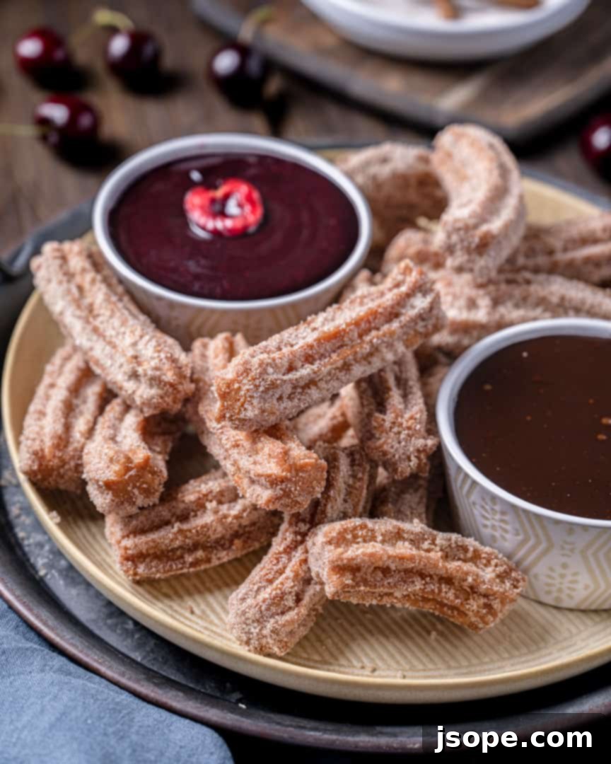 Homemade Churros with Baileys Chocolate Sauce