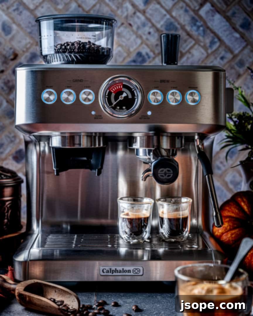 Calphalon Espresso Machine - Essential for a perfect affogato with freshly ground espresso.