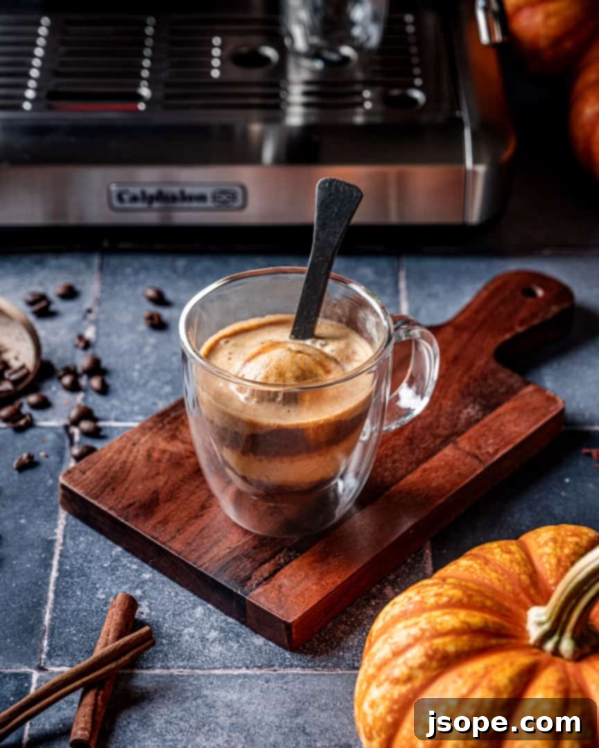 Pumpkin Spice Affogato ready to be enjoyed.