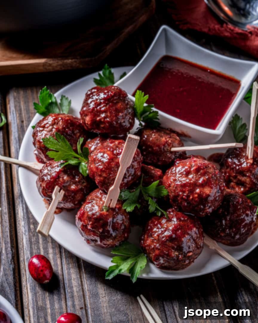 Cranberry Serrano Glazed Meatballs