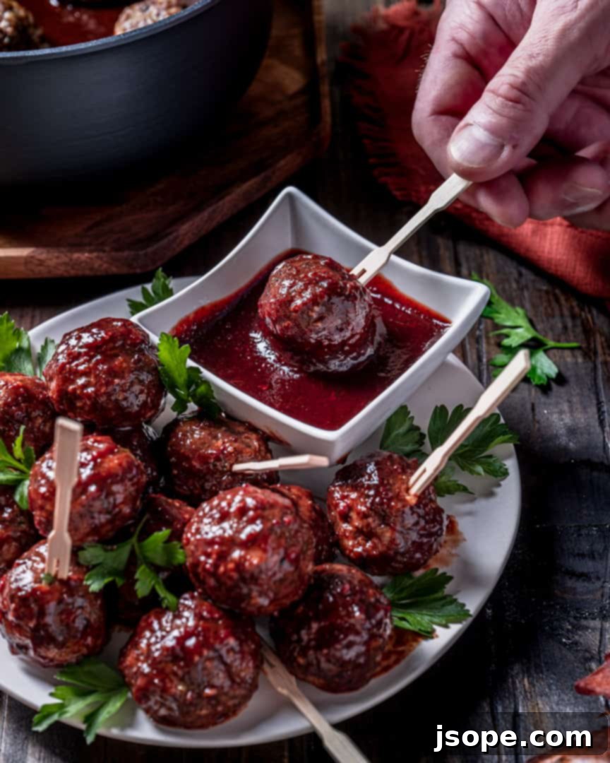 Cranberry Serrano Glazed Meatballs