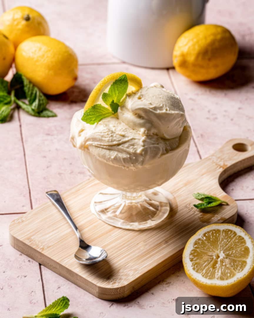 Homemade Lemon Cream Gelato