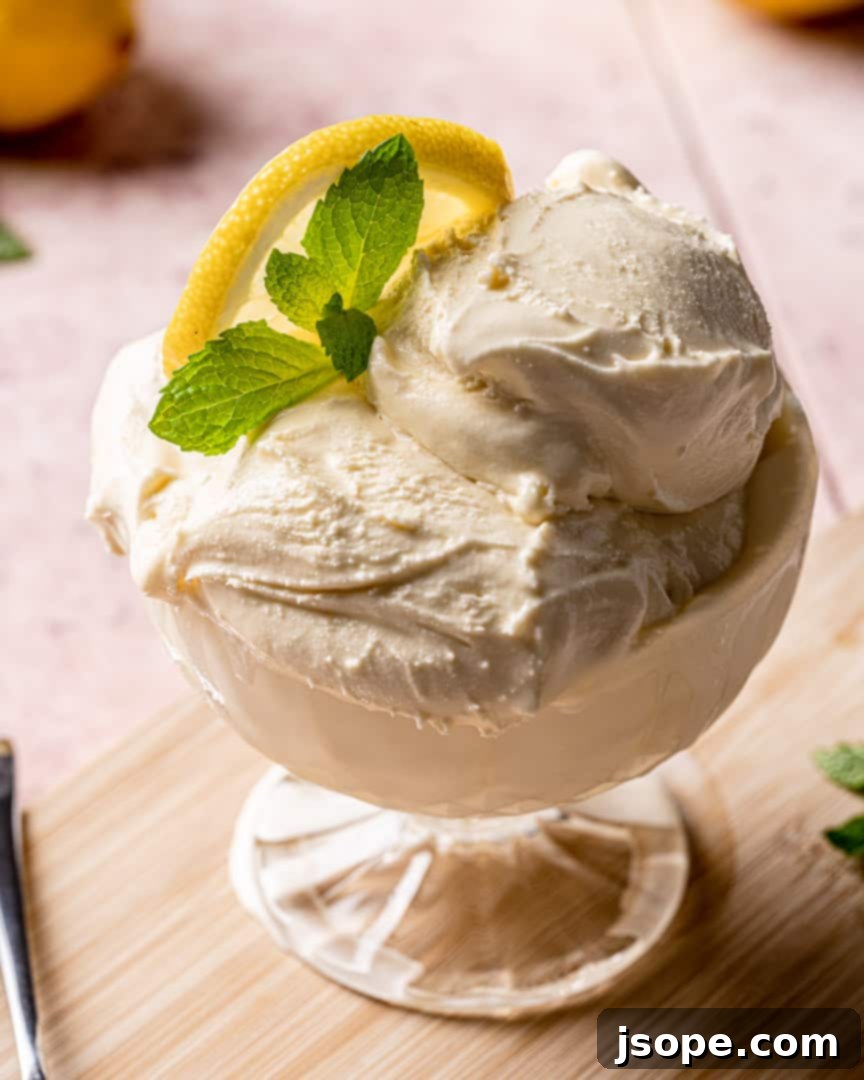 Homemade Lemon Cream Gelato