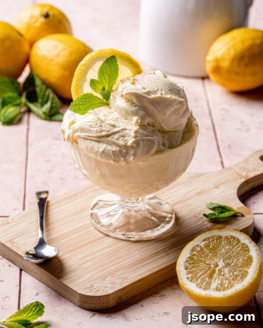 Homemade Lemon Cream Gelato