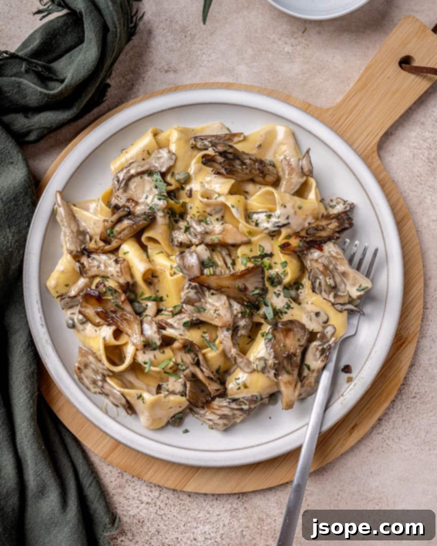 Hen of the Woods Mushroom Pasta with Creamy Tarragon Sauce