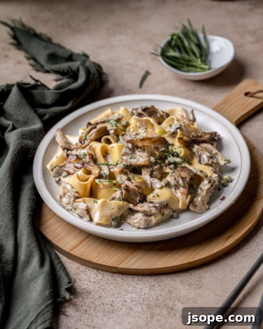 Hen of the Woods Pasta with Creamy Tarragon Sauce