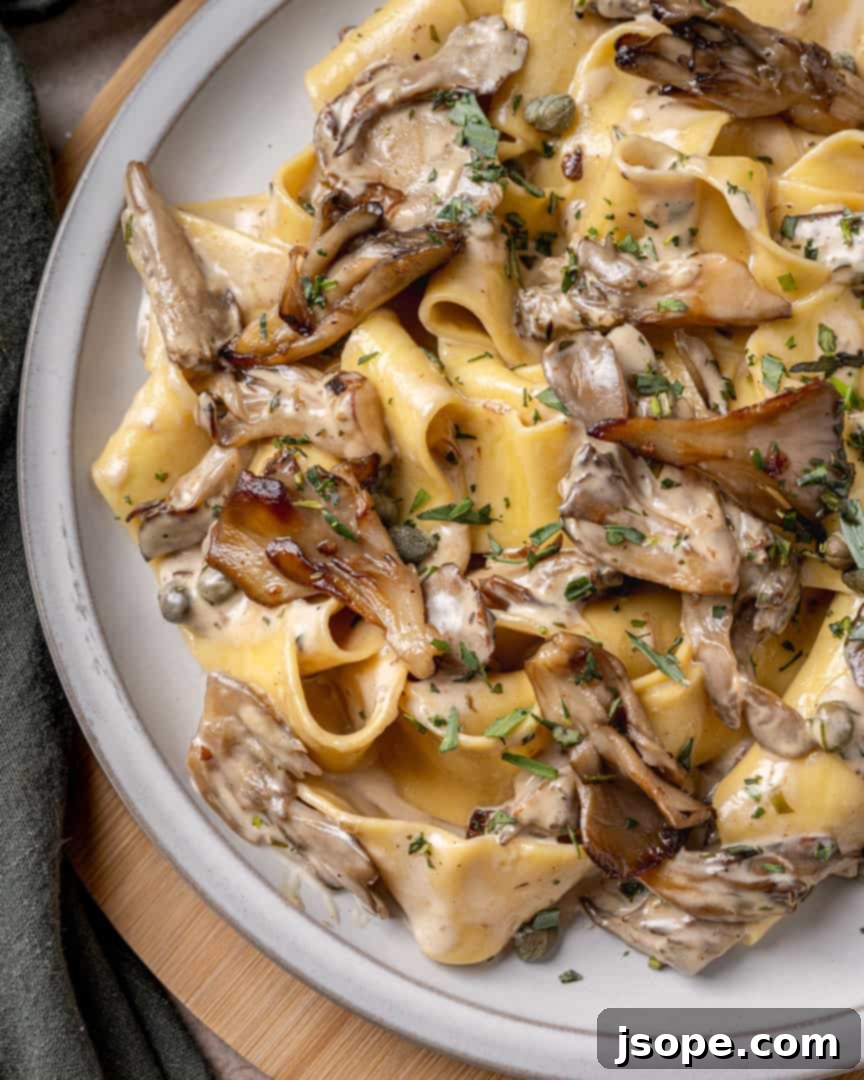 Hen of the Woods Mushroom Pasta with Creamy Tarragon Sauce