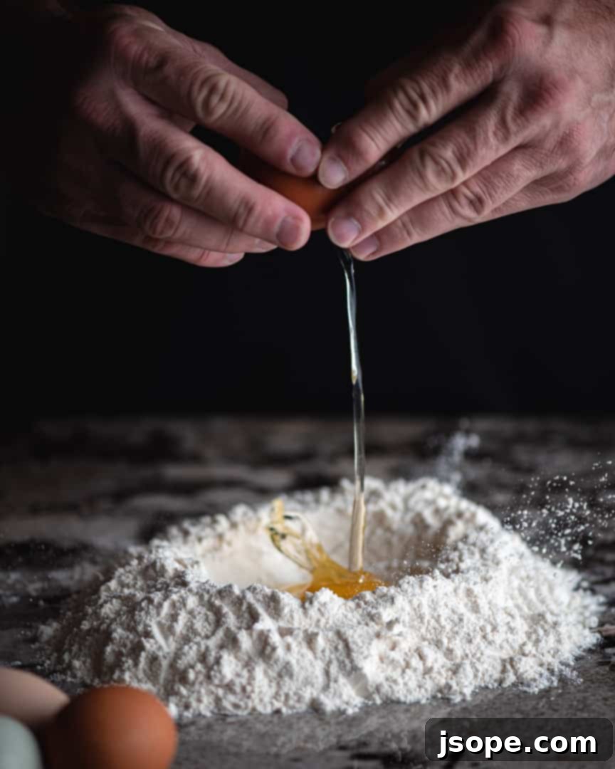 Homemade Pasta - Freshly Made Pasta Sheets on a wooden surface, ready to be cut and cooked.