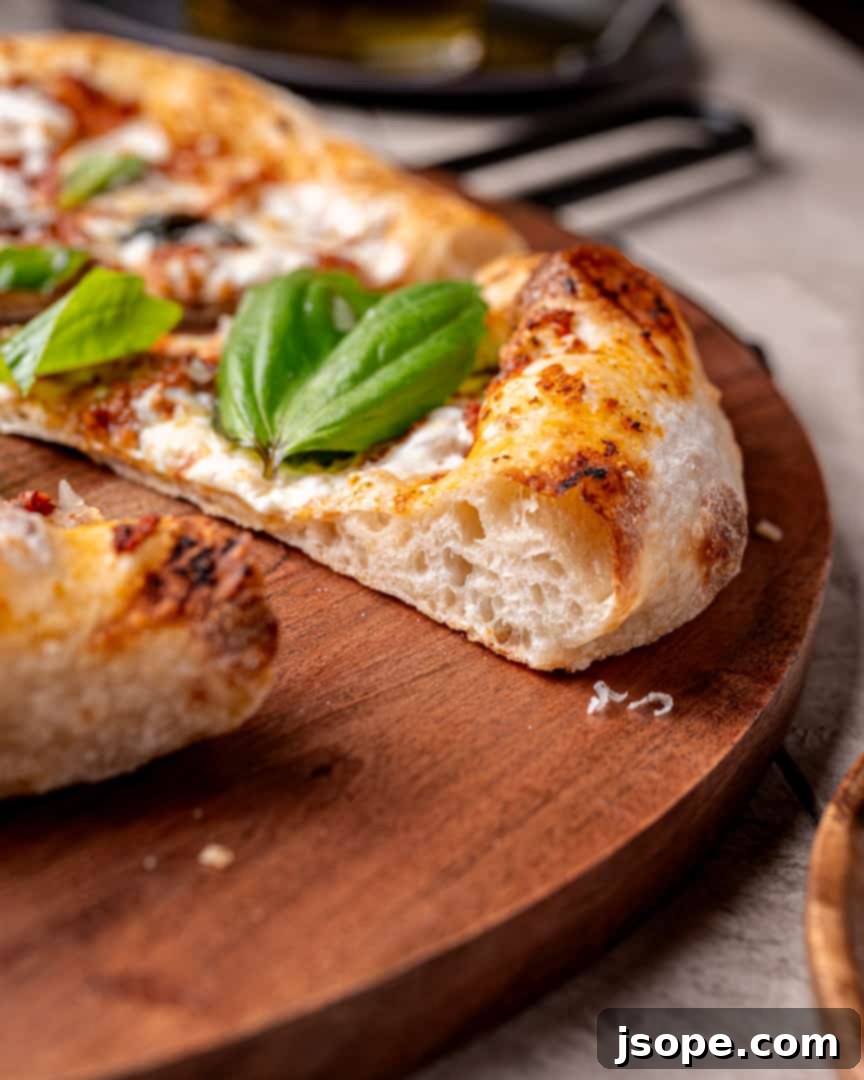 Fluffy inside of Neapolitan pizza crust