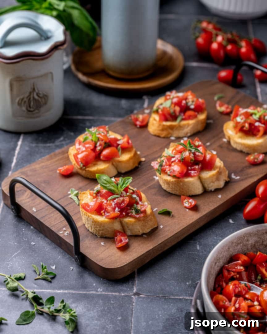 Easy Bruschetta with Marinated Tomatoes and Balsamic Vinegar
