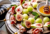 Fig and Prosciutto Skewers with Honeyed Melon
