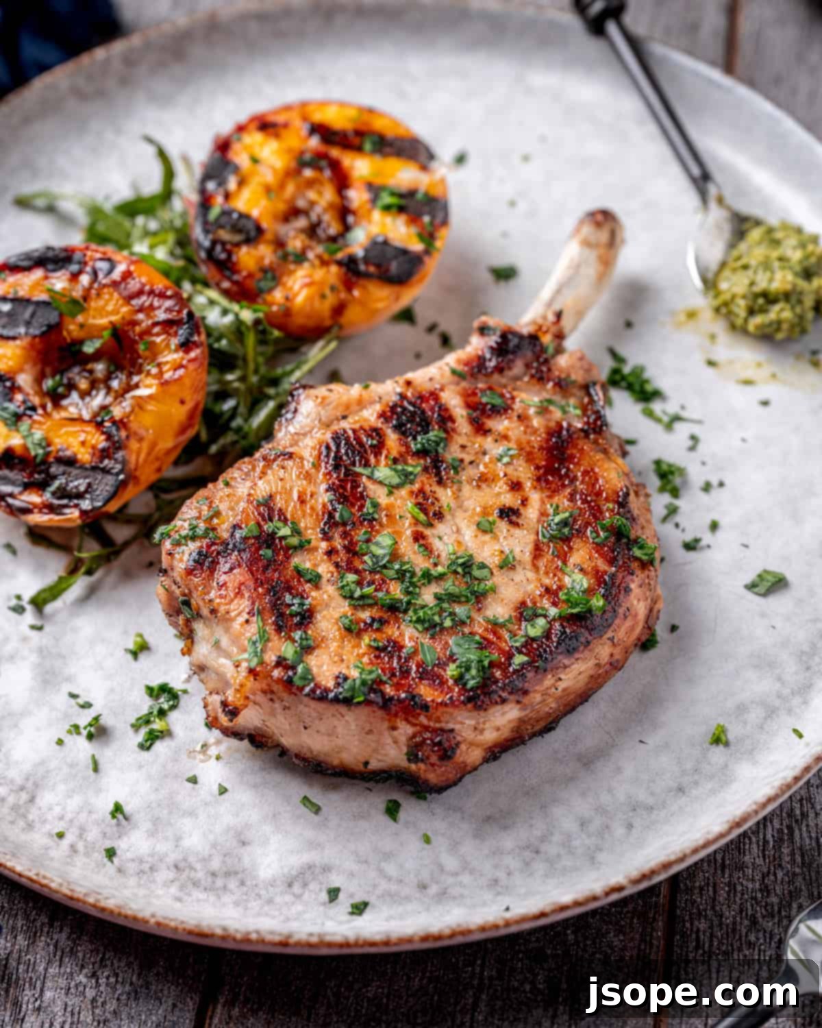 Grilled Pork Chops with Side Dishes