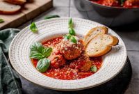 Savory Italian Meatballs Simmered in Rich Tomato Sauce