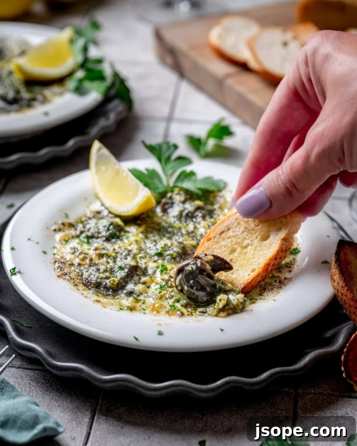 Classic French Escargot in Herb-Infused Garlic Butter 6 Classic French Escargot with Parsley Garlic Butter