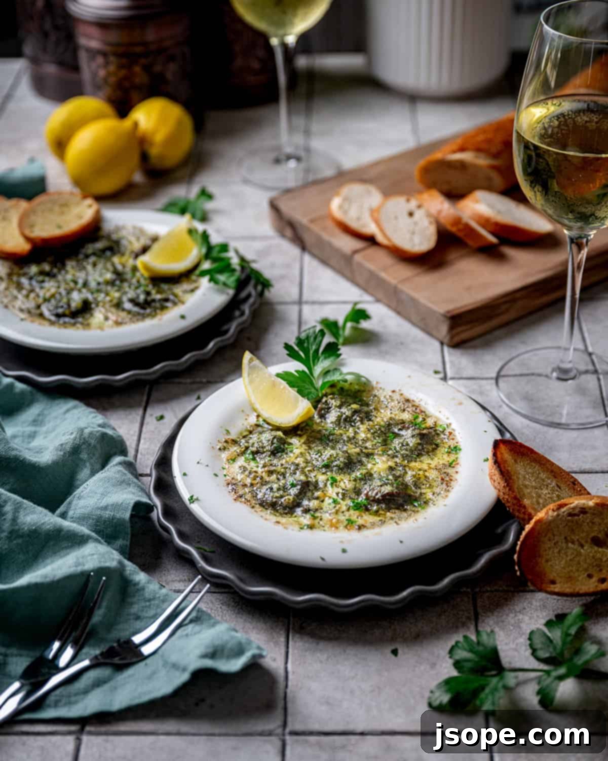 Classic French Escargot in Herb-Infused Garlic Butter 8 Classic French Escargot with Parsley Garlic Butter